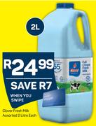 Clover Fresh Milk Assorted-2Ltr