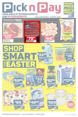Pick n Pay Gauteng, Free State, North West, Mpumalanga, Limpopo, Northern Cape : Shop Smart This Easter (29 March - 05 April 2021), page 1