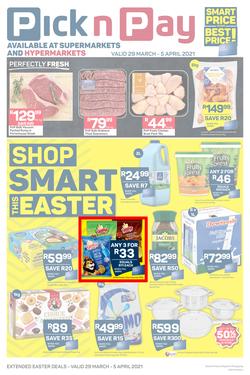 Pick n Pay Gauteng, Free State, North West, Mpumalanga, Limpopo, Northern Cape : Shop Smart This Easter (29 March - 05 April 2021), page 1