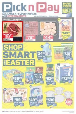Pick n Pay Gauteng, Free State, North West, Mpumalanga, Limpopo, Northern Cape : Shop Smart This Easter (29 March - 05 April 2021), page 1