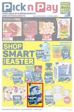 Pick n Pay Gauteng, Free State, North West, Mpumalanga, Limpopo, Northern Cape : Shop Smart This Easter (29 March - 05 April 2021), page 1