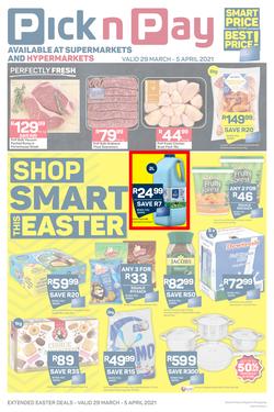 Pick n Pay Gauteng, Free State, North West, Mpumalanga, Limpopo, Northern Cape : Shop Smart This Easter (29 March - 05 April 2021), page 1