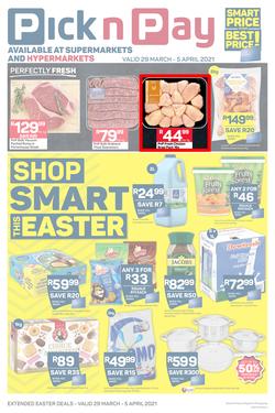 Pick n Pay Gauteng, Free State, North West, Mpumalanga, Limpopo, Northern Cape : Shop Smart This Easter (29 March - 05 April 2021), page 1