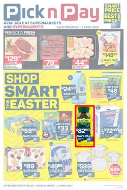 Pick n Pay Gauteng, Free State, North West, Mpumalanga, Limpopo, Northern Cape : Shop Smart This Easter (29 March - 05 April 2021), page 1