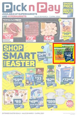 Pick n Pay Gauteng, Free State, North West, Mpumalanga, Limpopo, Northern Cape : Shop Smart This Easter (29 March - 05 April 2021), page 1