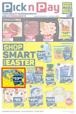 Pick n Pay Gauteng, Free State, North West, Mpumalanga, Limpopo, Northern Cape : Shop Smart This Easter (29 March - 05 April 2021), page 1