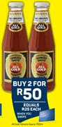 All Gold Tomato Sauce-For 2 x 700ml