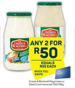 Crosse & Blackwell Mayonnaise Or Salad Cream Assorted-For 2 x 750/ 790g