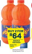 Brookes Oros Original Ornage Squash-For 2 x 2Ltr