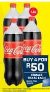 Coca-Cola Original Taste-Less Suagr Carbonated Soft Drink-1.5Ltr Each
