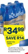 Aquelle Still Or Sparkling Flavoured Water Assorted-6 x 500ml Per Pack