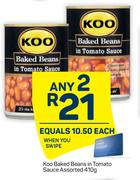 Koo Baked Beans In Tomato Sauce (Assorted)-For 2 x 410g