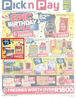 Pick n Pay Gauteng, Free State, North West, Mpumalanga, Limpopo, Northern Cape : Weekly Birthday (05 July - 11 July 2021), page 1