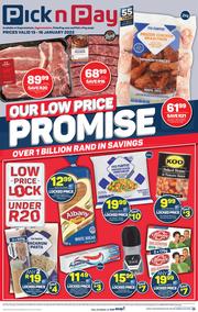 Pick n Pay Gauteng, Free State, North West, Mpumalanga, Limpopo, Northern Cape : Our Low Price Promise (13 January - 16 January 2022)