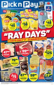 Pick n Pay Gauteng, Free State, North West, Mpumalanga, Limpopo and Northern Cape : Ray Days (17 March - 21 March 2022)
