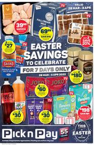 Pick n Pay Gauteng, Free State, North West, Mpumalanga, Limpopo and Northern Cape : Easter Savings (28 March - 03 April 2022)