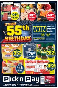 Pick n Pay Gauteng, Free State, North West, Mpumalanga, Limpopo and Northern Cape : Our 55th Birthday (20 June - 26 June 2022)