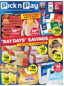 Pick n Pay Gauteng, Free State, North West, Mpumalanga, Limpopo and Northern Cape : Ray Day Savings (08 June - 14 June 2022) 