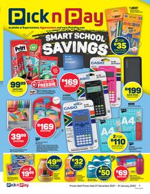 Pick n Pay Gauteng, Free State, North West, Mpumalanga, Limpopo, Northern Cape : Back To School (27 December - 31 January 2022)
