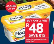 Flora Fat Spread Assorted Tub-2 x 500g
