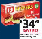 I&J Beefers Beef Patties Assorted-500g Each