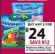 Manhattan Jellies, Gums Or Chews Assorted-2 x 125g