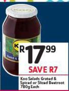Koo Salad Grated & Spiced Or Sliced Beetroot-780g Each