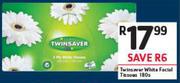 Twinsaver White Facial Tissue-180's