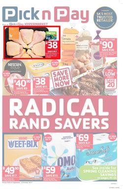 Pick n Pay : Radical Rand Savers (25 Sep - 08 Oct 2017), page 1