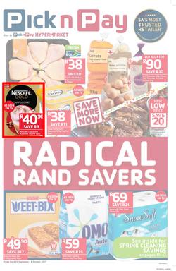 Pick n Pay : Radical Rand Savers (25 Sep - 08 Oct 2017), page 1