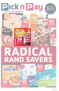 Pick n Pay : Radical Rand Savers (25 Sep - 08 Oct 2017), page 1