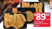 PNP Chicken Schnitzels, Strips Or Burgers-Per Kg