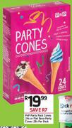 PnP Party Pack Cones 24s Or Flat Base Party Cones 28s-Per Pack