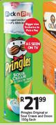 Pringles Original Or Sour Cream And Onion-150gm Each