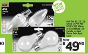 PnP 7W BC/ES LED Globe Or PnP 4W BC/ES/SES Warm Or Cool White LED Candle Or Mini Globe Twin Pack-Eac