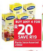 Purity Juice Assorted-4X200ml
