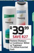 Pantene Shampoo Or Conditioner 400ml Or Treatment 75-200ml Assorted-Each
