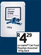 No Name Cat Food Pouches Assorted-100gm