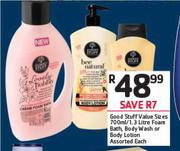 Good Stuff Value Sizes 700ml/1.3Ltr Foam Bath, Body Wash Or Body Lotion Assorted-Each