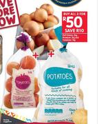 PnP Onions-2Kg, Potatoes-2Kg & Tomatoes-1Kg-All For 3