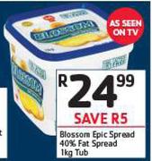 Blossom Epic Spread 40% Fat Spread Tub-1Kg