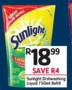 Sunlight Dishwashing Liquid Refill-750ml