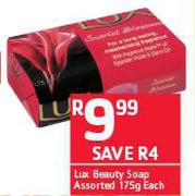Lux Beauty Soap Assorted-175g Each