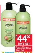 Organics Shampoo Or Conditioner Assorted-1Ltr Each