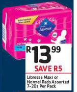 Libresse Maxi Or Normal Pads Assorted-7-20s Per Pack