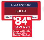 Lancewood Cheddar, Gouda Or White Cheddar-900g Each