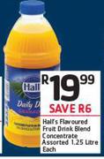 Hall's Flavoured Fruit Drink Blend Concentrate Assorted-1.25ltr Each