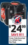 Coca-Cola Assorted Cans-4 x 330ml Per Pack