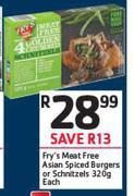 Fry's Meat Free Asian Spiced Burgers Or Schnitzels-320g Each