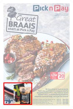 Pick n Pay : Braai Specials (10 Oct - 22 Oct 2017), page 1